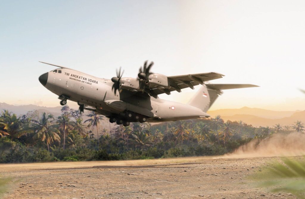 Imagen 3D Airbus A400M Indonesia despegue