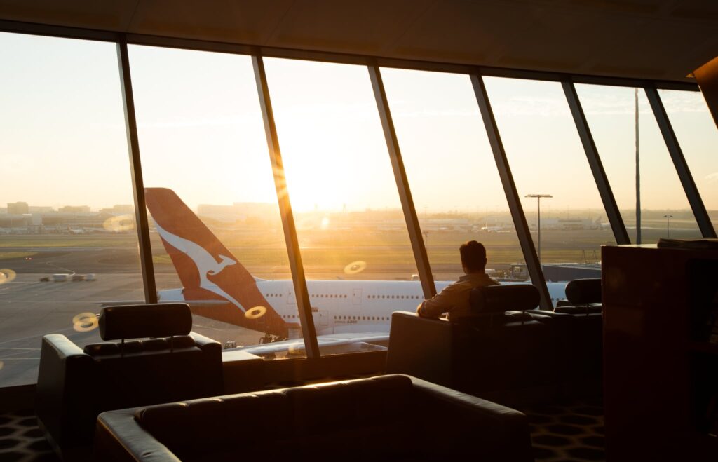 Qantas pasajeros espera