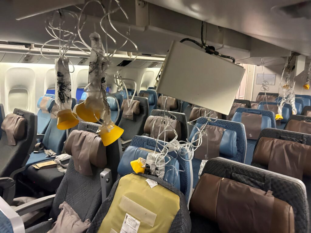 Singapore Airlines turbulencia